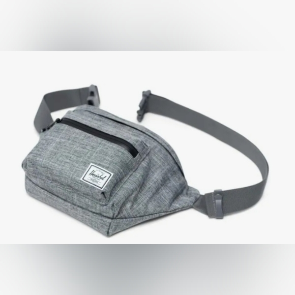 Herschel Supply Company Gray Raven Crosshatch Fanny Pack Classic Boho Retro - Picture 2 of 13